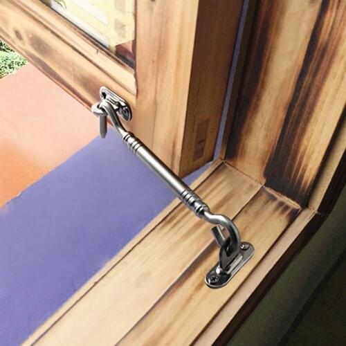 4" Length Black Stainless Steel Hook and Eye Door Latch Window Catch Cabin Door Gate Lock