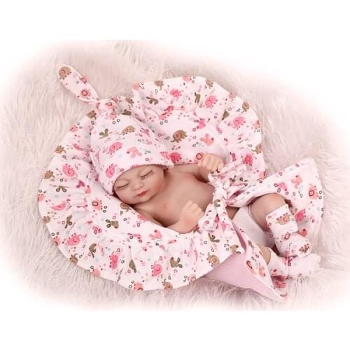Reborn Baby Dolls Full Body Silicone Mini Bath Toy Simulation Baby Soft Rubber Doll Realistic Soft Play House Baby Girl Toy
