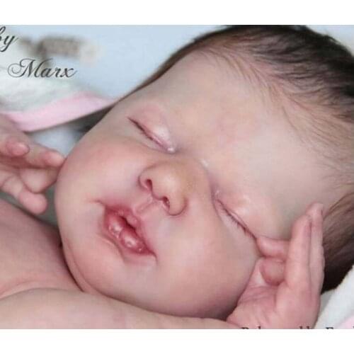 NPK 19inch Reborn Doll Kit Valentina By Elisa Sleeping baby with cloth body Fresh color Soft Touch