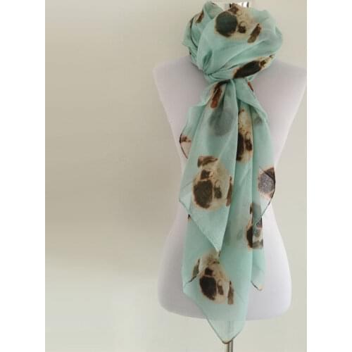 Fashion animal print scarves Dog head scarf hot sale long scarf for women Lady Shawl popular four seasons neckerchief