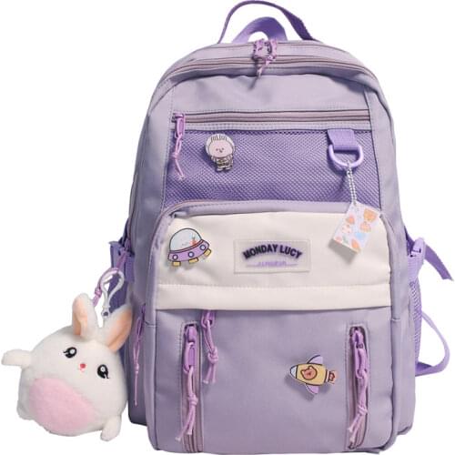 SEETIC 2021 Fashion School Bags For Teenage Girls Waterproof School Backpack For Girls Kawaii Backpack For School Women Backpack