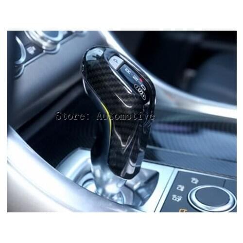 New!! Carbon Fiber Style For Landrover Range Rover Sport RR Sport 2014-2017 ABS Plastic Gear Shift Head Cover Trim Car Accessory