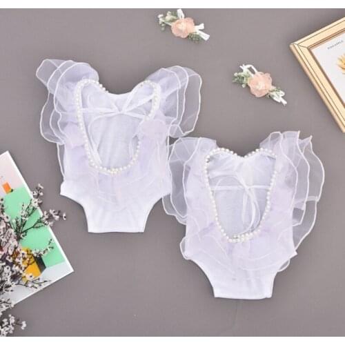 Newborn Photography Props Baby Hair Band Romper Set Infants Headband Bodysuit 69HE