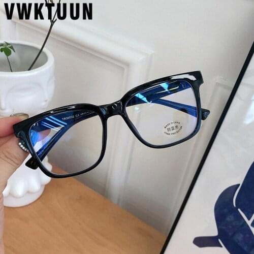 VWKTUUN TR90 Glasses Frames Oversized Prescription Glasses Women Men Computer Fake Glasses Square Anti Blue Light Glasses