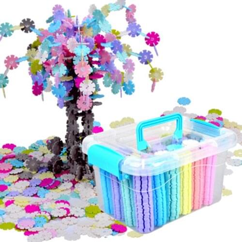 100-1200 Pcs 3D Puzzle Jigsaw Plastic Snowflake Building Building Model Puzzle Educational Intelligence Toys For Kids gift