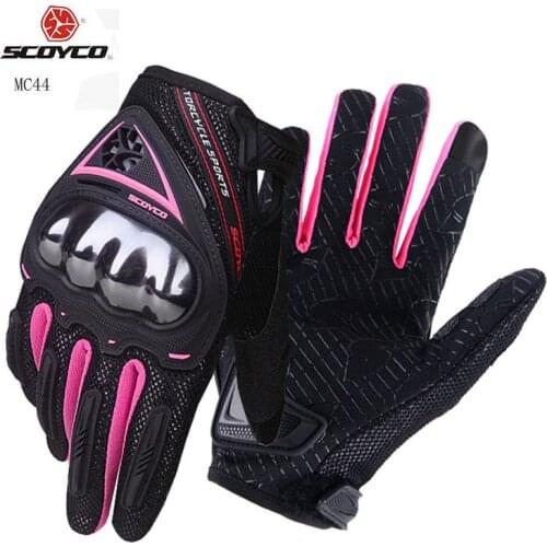 Lady Summer SCOYCO motorcycle full finger gloves plated TPU protect case moto racing glove MC44D Motocross gloves S M L XL