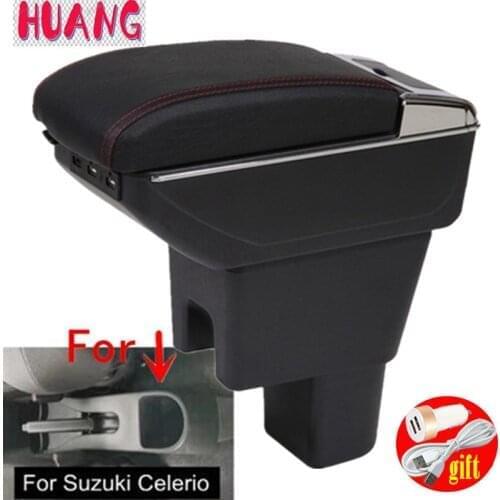 For Suzuki Celerio Armrest Box For Suzuki Celerio Center Console Modification Accessories Cup Holder Large Space USB Interface