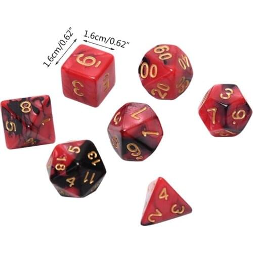 270C 49 Pcs Resin Assorted Polyhedral Dices with Pouch for DND RPG MTG Game Toys D4 D6 D8 D10 D% D12 D20