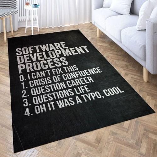 Software Development Carpet for Living Room 3D Anime Cartoon Rug Gamer Teen Room Bedside Lounge Rug Kids Children Floor Mats