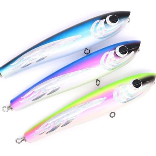 Fishing Wood Fishing Lure Big Game Sea 125g 22cm Leurre Souple Topwater Trolling Pencil Fishing Lure Hard Bait