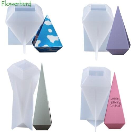 Large Square Cone Candle Silicone Mould Candle Making Supplies DIY Crystal Epoxy Cone Resin Molds Table Pendant Home Decoration