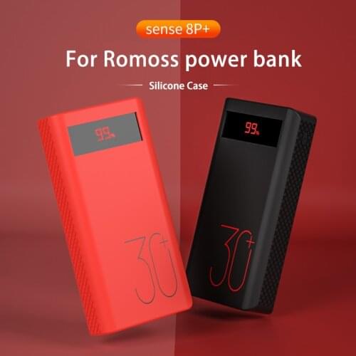 Silicone Case For ROMOSS Sense 8P+ Power Bank 30000mAh Soft Silicone Case Anti-collision Anti-skid Cover