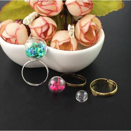 6mm 8mm 10mm 14mm 16mm glass globe orb hollow glass dome ring finding glass globe vials glass bottle ring jewelry findings