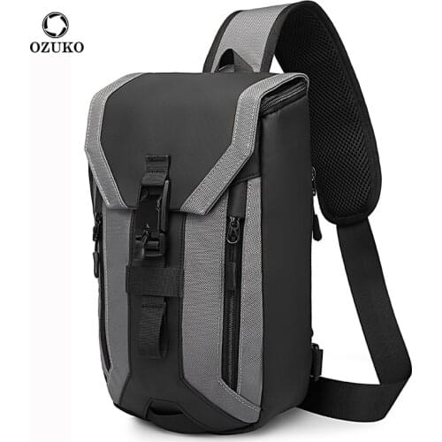 OZUKO Brand 2020 New Men Anti-theft Crossbody Bag 9.7 inch IPAD High Quality Waterproof Male Sling Shoulder Messenger Bag Chest