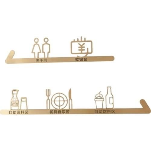 Mall Brass Creative Service Icon Sign Personalized Club Wall Toilet Signage Arrow Guide Plate