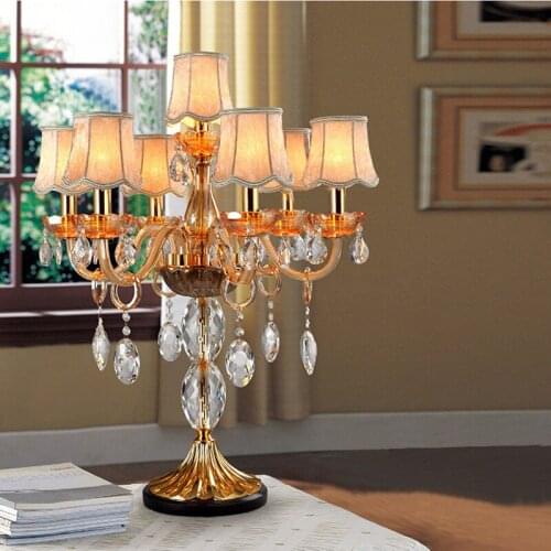 European crystal lamp Modern living room Desk lamp Bedroom bedside Lamp fashion Restaurant study room Hotel table light