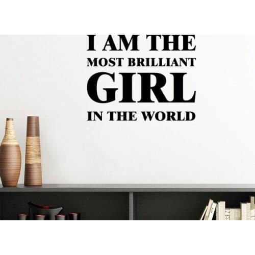 I Am The Brilliant Girl Silhouette Removable Wall Sticker Art Decals Mural DIY Wallpaper for Room Decal