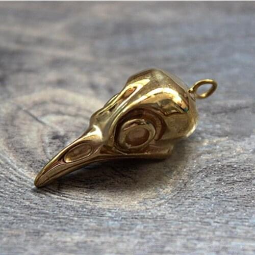 1PC Brass Bird Head Skull Key Chain Key Ring Pendant Knife Beads Lanyard Pendant DIY Decorative Accessories EDC Pocket Tools