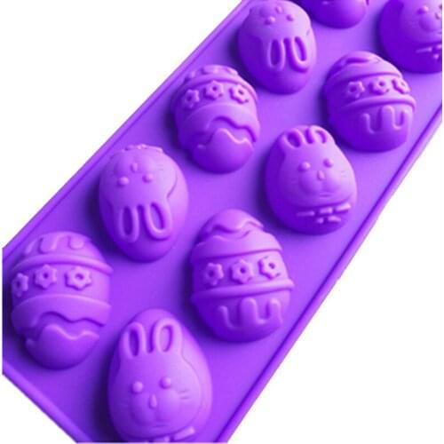 10-Cavity Easter Egg Shape Handmade Soap Candle Mold Silicone Chocolate Fondant Sugarcraft Mould DIY Kitchen Baking Tools