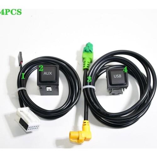 2-4 PCS 5KD 035 726 A 5KD035724A AUX In Audio In Socket USB Switch Cable For Golf GTI MK6