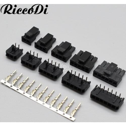 50 Set Molex 3.0 Mm Connector 43645/43640 Single Row Male Connector Female Right Angle connector+ Terminals 2/3/4/5/6 Pin