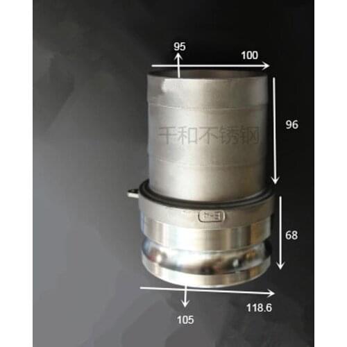 4" Hosetail Barb x Plug Type E Camlock Quick Disconnect Coupling 304 Stianless Cam Groove For Hose Pumps Homebrew