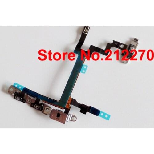 50pcs/lot Power Button Volume and Mute Button Flex Cable With Metal Bracket For iPhone 5 Wholesale