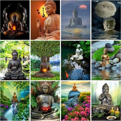 5D Diamond Painting Religion Full Square Round Buddha Statue Diamond Embroidery Cross Stitch Picture Of Rhinestone Home Decor