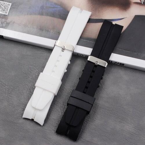 Watch accessories curved silicone strap pin buckle 22 mm outdoor sports waterproof men and women watch strap