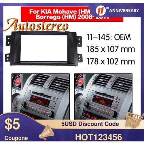 Car Fascia Dash Kit Panel Frame for 2010 KIA BORREGO MOHAVE DVD Stereo Player Surround Panel Dash Car Fitting Kit