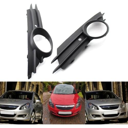 Car Fog Light Grille ABS L/R Front Bumper Grill Cover 13229485 13229484 for Vauxhall CORSA D MK3 06-11