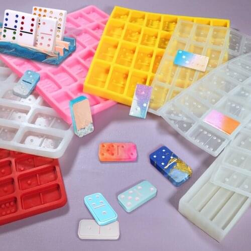 Shiny Dominoes Epoxy Resin Silicone Molds Chocolate Fudge Molds DIY Cake Decorating Tools Chess and Card Making Molds
