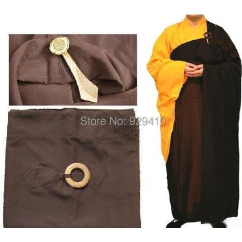 Buddhist monks wooden hookMan-Yi uniforms suits cassockclothes layabbot robegown meditation shaolin martial arts clothing
