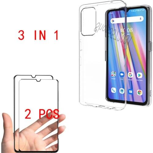 For UMIDIGI A11 Case Transparent With Screen Protector Slim Soft TPU Phone Cover For UMIDIGI A11 Glass High Clear Font Film
