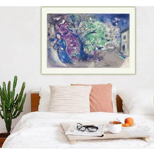 Citon Marc Chagall《Bird Hunting, from Daphnis and Chloé》Canvas Art Oil Painting Decorative Wall Hanging Decor Home Decoration