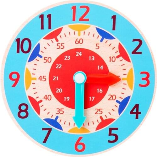 Kids Montessori Toys Wooden Clock Hour Minute Second Cognition Wood Clock Toys for Children Early Learning Teaching Aids