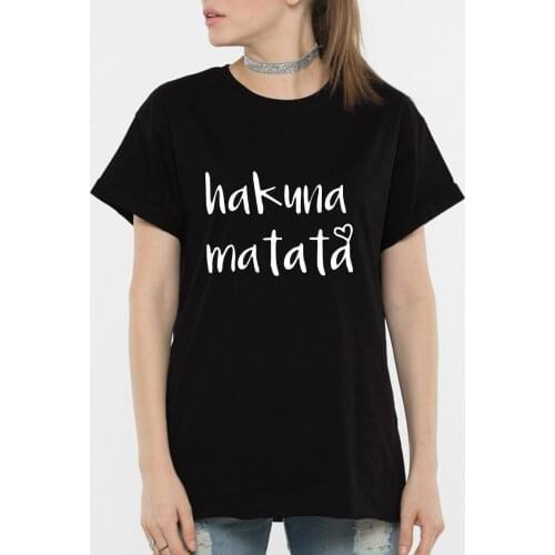 BLINGPAW Hakuna Matata Letter Print T-shirt Harajuku Pure Cotton t shirts Unisex Tees Tops Summer Tee Shirts 19 Colors