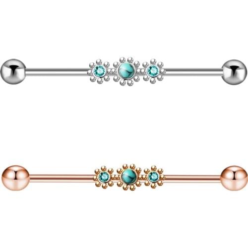 JUNLOWPY Industrial Barbell 14G Surgical Steel Ear Gauge Piercings Jewelry for Women Men Helix-Cartilage Tragus Earrings 50pcs