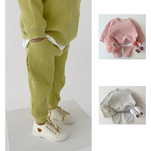 Baby Clothing sets Tracksuits for Girls Sets Cotton Knitting Pullovers Tops+Pants Clothes for Boys Newborn Toddler Outfits Loose