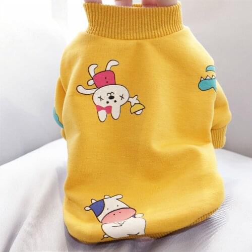Summer Pet Clothes Cute Coat Soft Cotton Cartoon Print Dog Clothes for Small Dogs Cats Yorkies Puppy Pets Clothing Chihuahua Pug