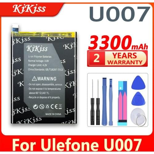 KiKiss 3300mAh Mobile Phone Replacement Battery U007 For Ulefone U007 Smartphone Li-ion Polymer Rechargeable Batteries