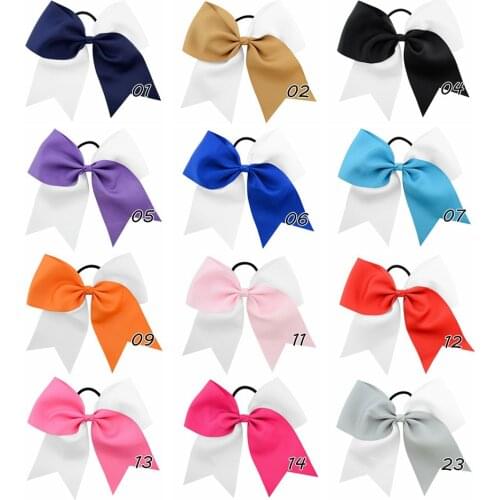 24PCS NEW Free Shipping 8 inch double color ribbon cheer bow holder cheerleading bows hair accessories