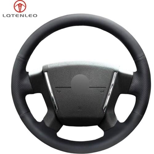 LQTENLEO Black Genuine Leather Hand-stitched Car Steering Wheel Cover For Dodge Avenger SXT 2006-2010 Dodge Caliber 2007-2011