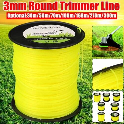 3mm x 30m/100m/168m/270m/300m Nylon Trimmer Rope Fine Quality Brush Cutter Head Strimmer Line Mowing Wire Lawn Mower Accessories