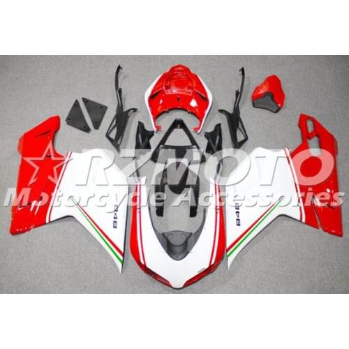 New ABS Motorcycle Fairing kit Fit For Ducati 848 evo 1098 1198 2007 2008 2009 2010 2011 2012 Red White