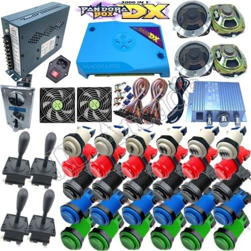 Pandoras Box DX 3000 In 1 Game Borad 3D Jamma Happ Button Joystick Coin Operated Arcade Machine 4 Player Bundles Kit DIY