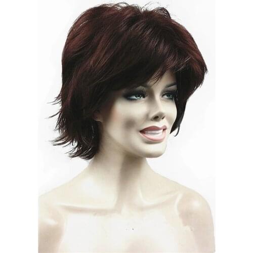 StrongBeauty Womens Wig Fluffy Short Straight Blonde Layered Hair Synthetic Full Wigs 27 Color