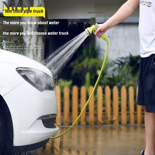 16 Meters Portable Water Pipe Truck Sprinkler Car Water Gun Telescopic Hose Garden PVC Hose Watering Car Washing Water Saving