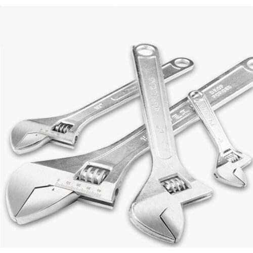 Anti-slide Universal Monkey Wrench Adjustable Spanner Adjust Wrenches With Scale Stainless steel Key Hand tools