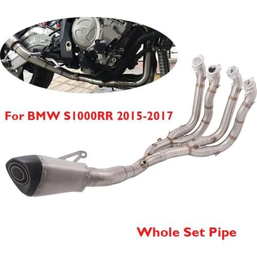 S1000RR Moto Exhaust Full System 65mm Muffler Silencer Modified Header Connect Tube Section for BMW S1000RR 2015 2016 2017
